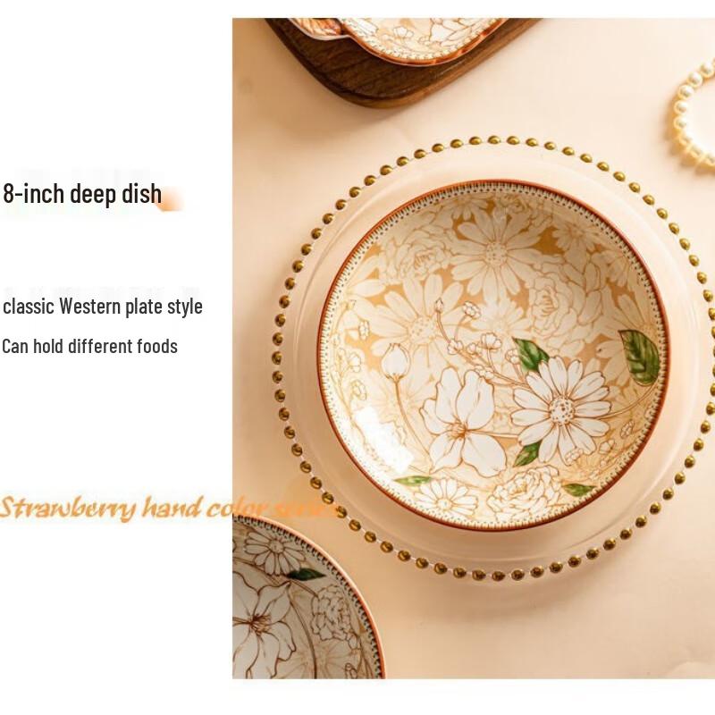 Zhishi Hand-Painted Camellia Ceramic Tableware Set