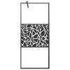 Walk In Shower Screen 80x195 Cm Tempered Glass Stone Design Black