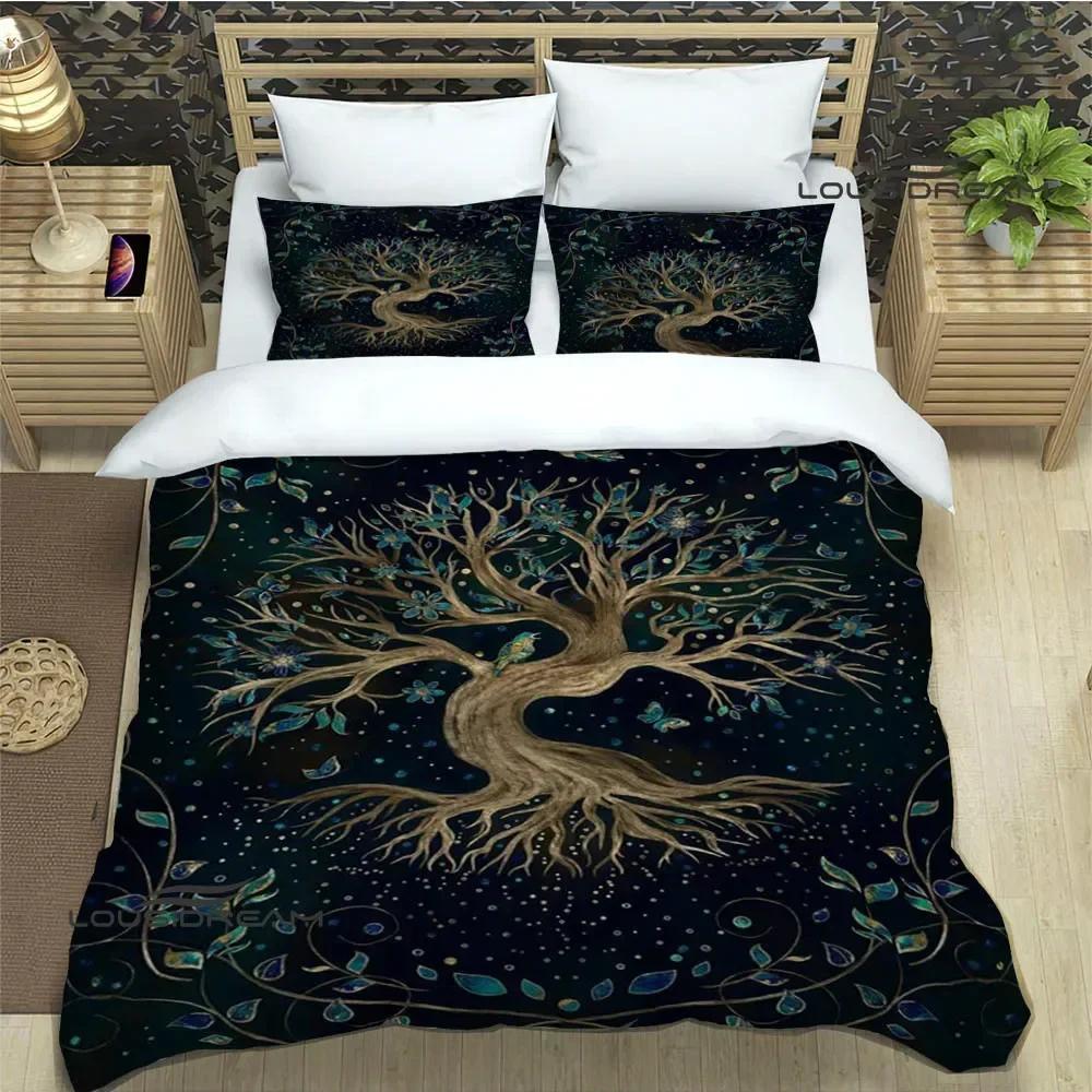 Tree of Life printed Bedding Sets exquisite bed supplies set duvet cover bed comforter set bedding set luxury birthday gift
