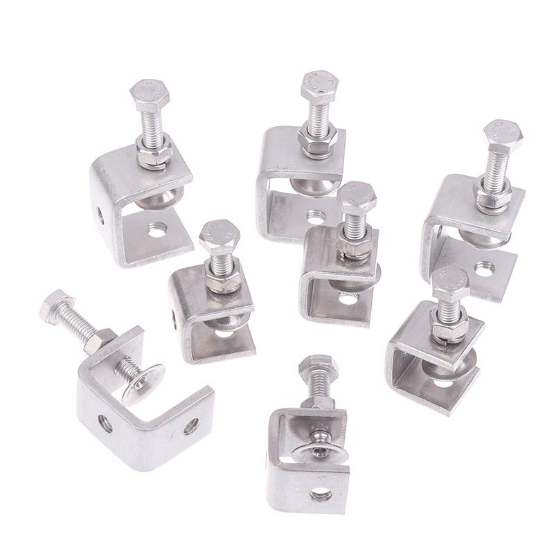 2/4 Bucăți Cleme Tip C din Oțel Inoxidabil Maxilar Rezistent la Coroziune Anti-Rugină Șurub de Poziționare Reglabil Pentru Suporturi Fixe de Birou