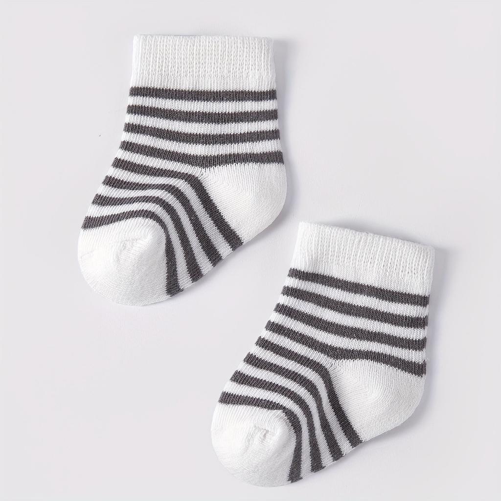 0-3 6-12 Months Boy Baby Socks Infant Newborn White Cotton Sock 10 Pairs Set