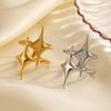 Stainless Steel Ring Punk Vintage Y2K Cross Star Open Rings for Women  Couple Jewelry Gift Simple Senior Sense Adjustable