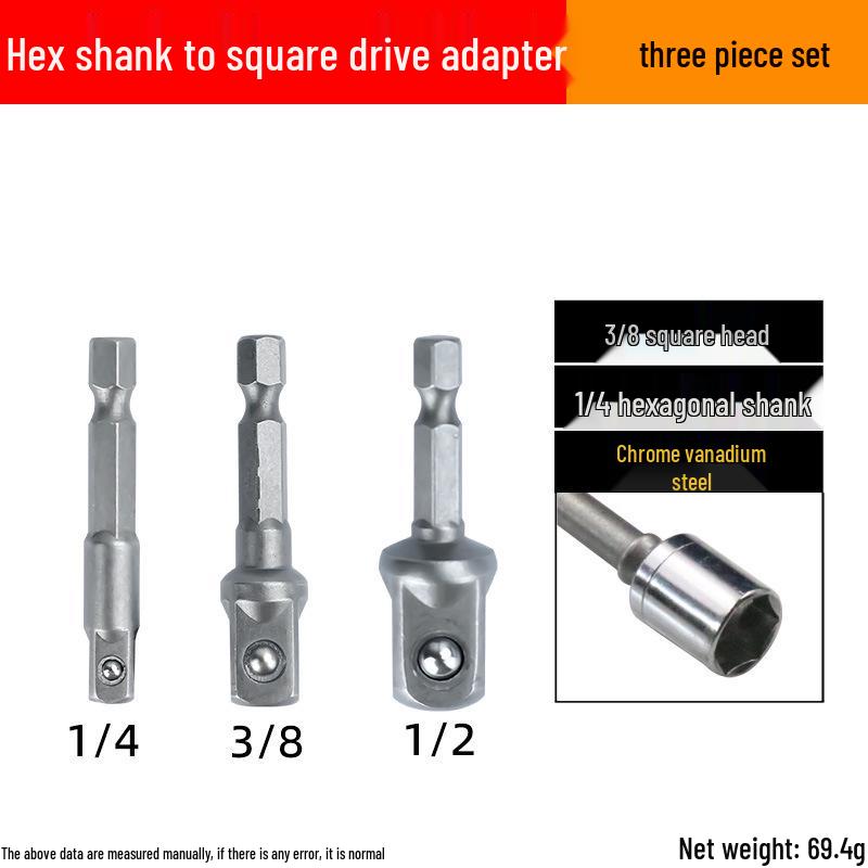 Hex Shank To Square Drive Socket Adapter for Electric Wrenches
