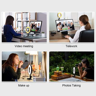 6inches RGB LEDs Selfie Ring Light with Clamp USB Operated 3 Colors Temperature Changing/ Different