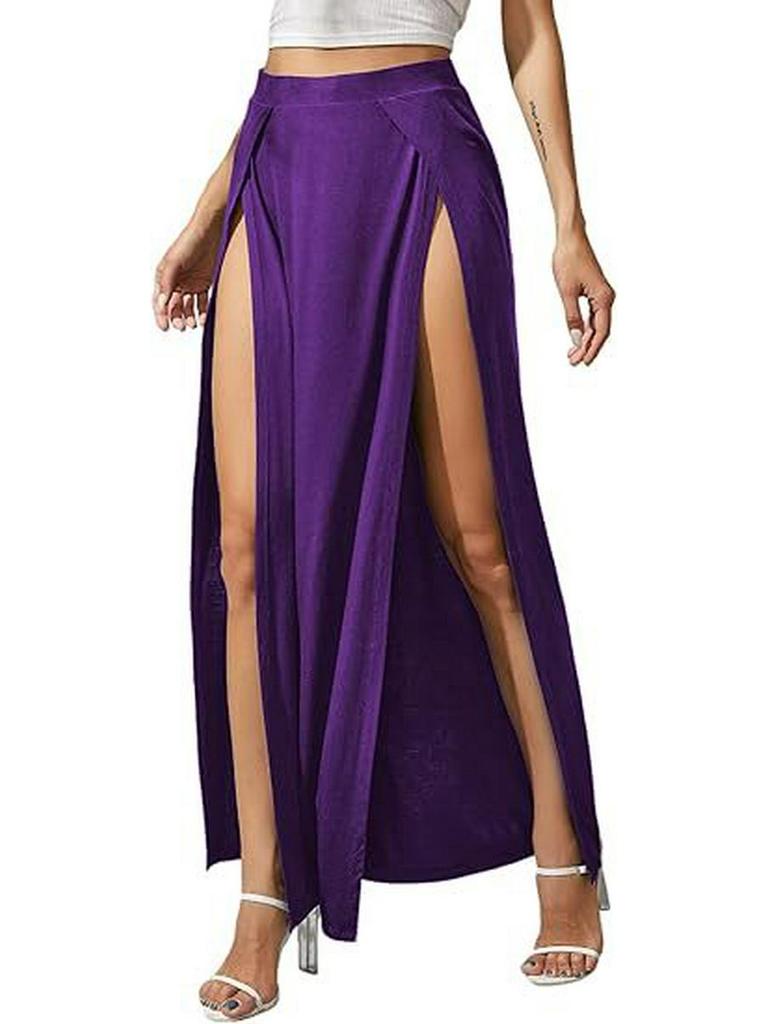 Elegant Women's Irregular Evening Gown - Solid Color Long Dress