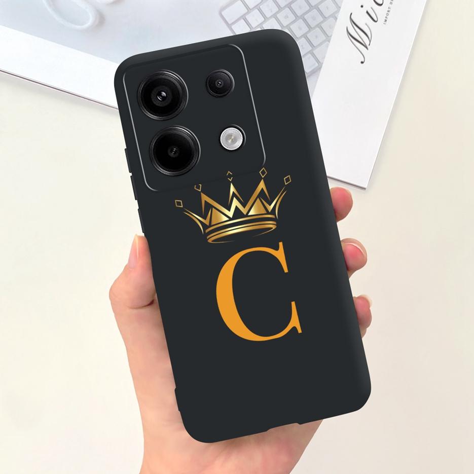 For Xiaomi Redmi Note 13 4G Case Cute Crown Letters Cover Soft TPU Phone Case For Xiaomi Redmi Note 13 Pro Plus Note13 5G Bumper