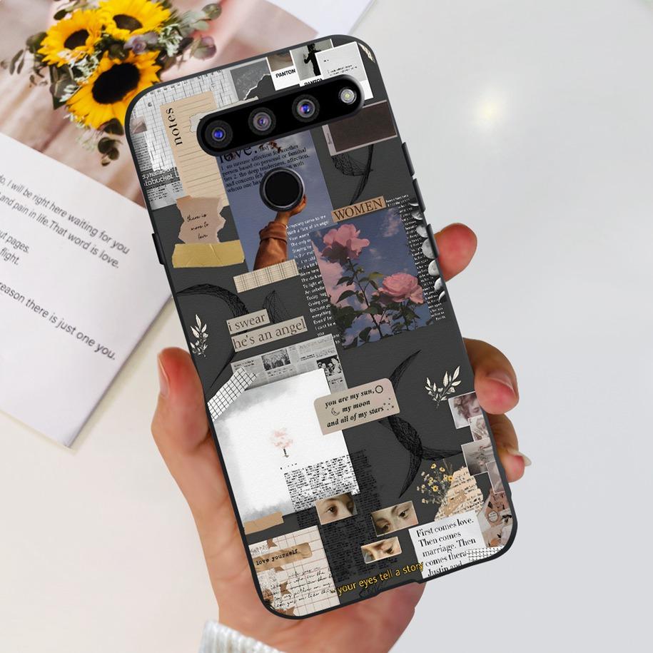 For LG V50 ThinQ 5G Case LM-V500EM Phone Cover Fashion Flower Butterfly Soft Silicone Back Cover For LG V40 V50s Thinq 5G Bumper