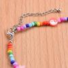 Travel Vacation Party Necklace Baroque Handmade Rice Beads Bohemian Rainbow Pendant Neck Chain Female