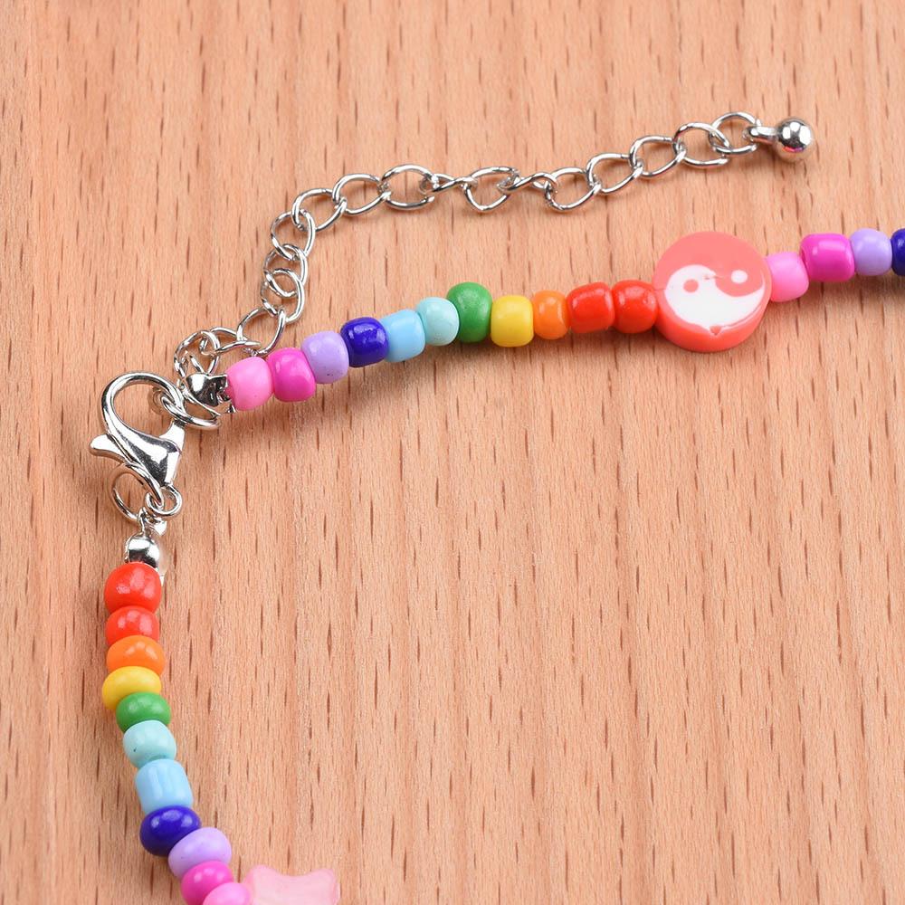 Travel Vacation Party Necklace Baroque Handmade Rice Beads Bohemian Rainbow Pendant Neck Chain Female