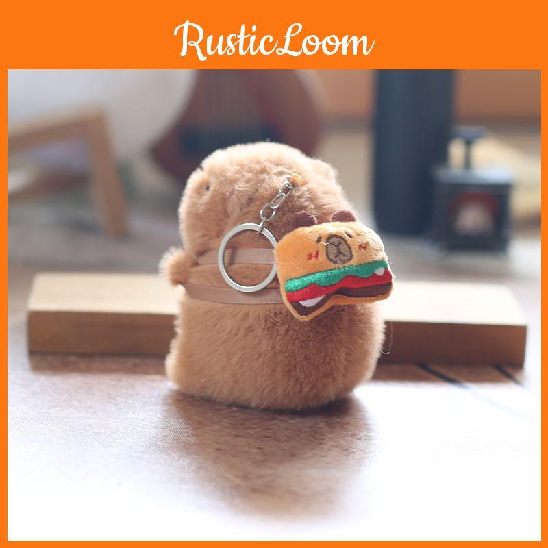 Afternoon With Capybara Tea Bag Plush Keychain Stuffed Gift For Kids Bag Decor