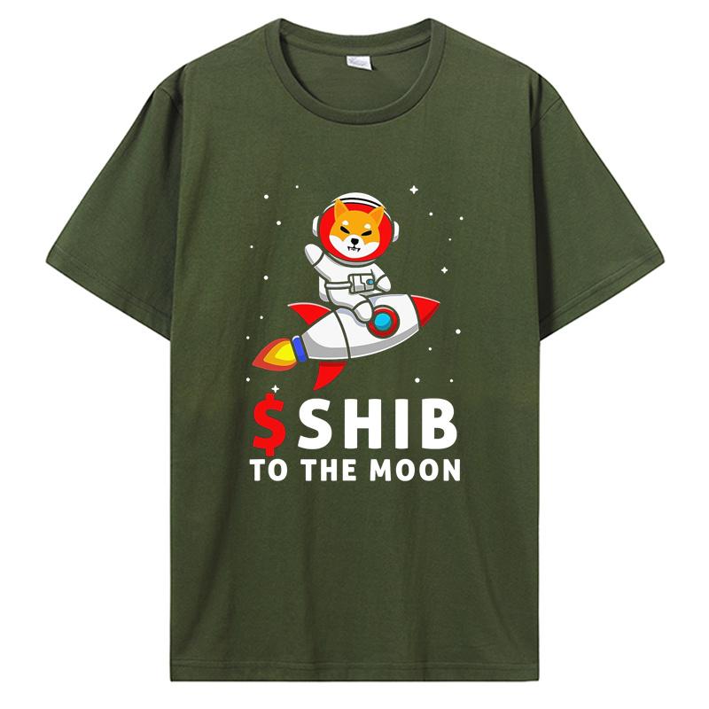 High Quality Unisex Shib Tshirt Shib To The Moon Shiba Inu Coin Shiba Token Shiba Crypto Pure Cotton Shirt Tees Harajuku Clothes