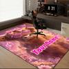 1PC Custom Name Pink Cow Bow Theme Floor Mat Ideal for Living Room, Game Rooms, Office, Bedroom Floor Mat Playful Design