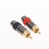 2/6/10Pcs   Solder Plug Gold-Plated Monster Copper Male Plug Wiring Audio And Video Red Black Extension Socket