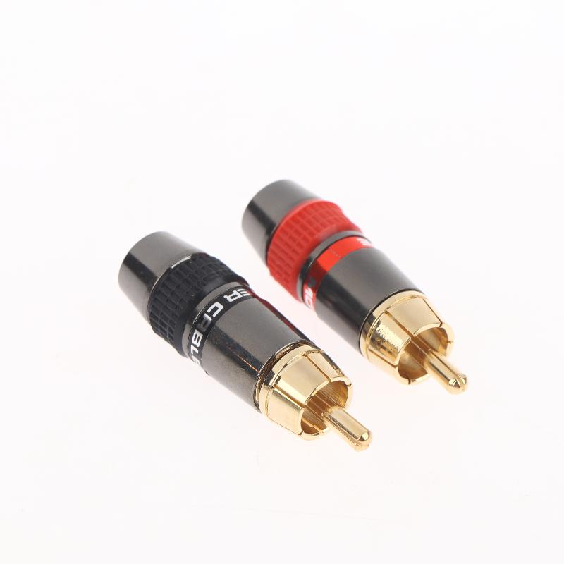 2/6/10Pcs Solder Plug Gold-Plated Monster Copper Male Plug Wiring Audio And Video Red Black Extension Socket