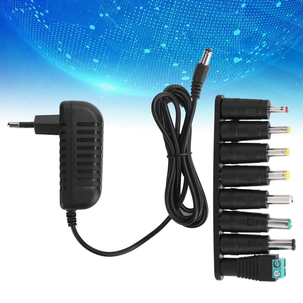Adaptor de alimentare 12V 2A Benzi LED Încărcător de comutare cu 8 mufe de conversie DC 100?240VEU mufa
