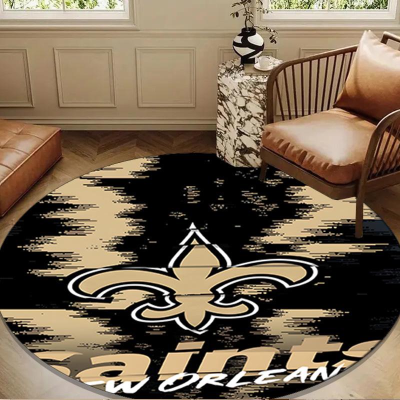 Orleans Saints Logo Round Mat, Anti-slip Circle Carpet Chair Rug For livingroom,Bedroom, Doormat Home Decor Gift Christmas Gifts
