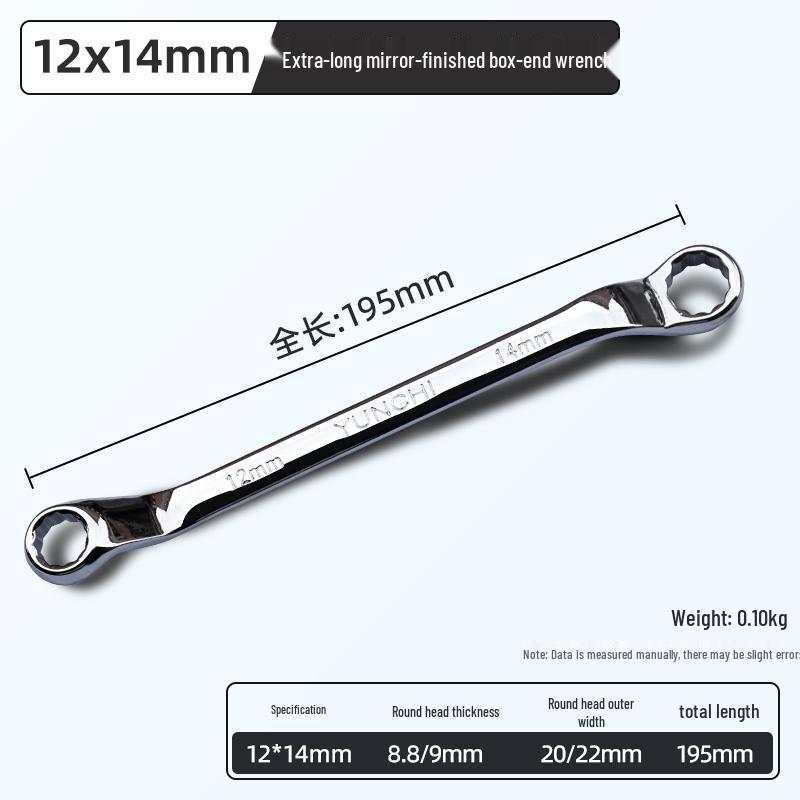 Mirror Finish Double-Ended Box Wrench Set 8-55mm - Automotive Repair Eye Wrench Tool