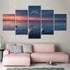 5 Pieces Canvas Wall Arts Animals Home Decoration Picture Two Swans Lake Wallpaper Landscape Poster Painting For Living Room No Frame