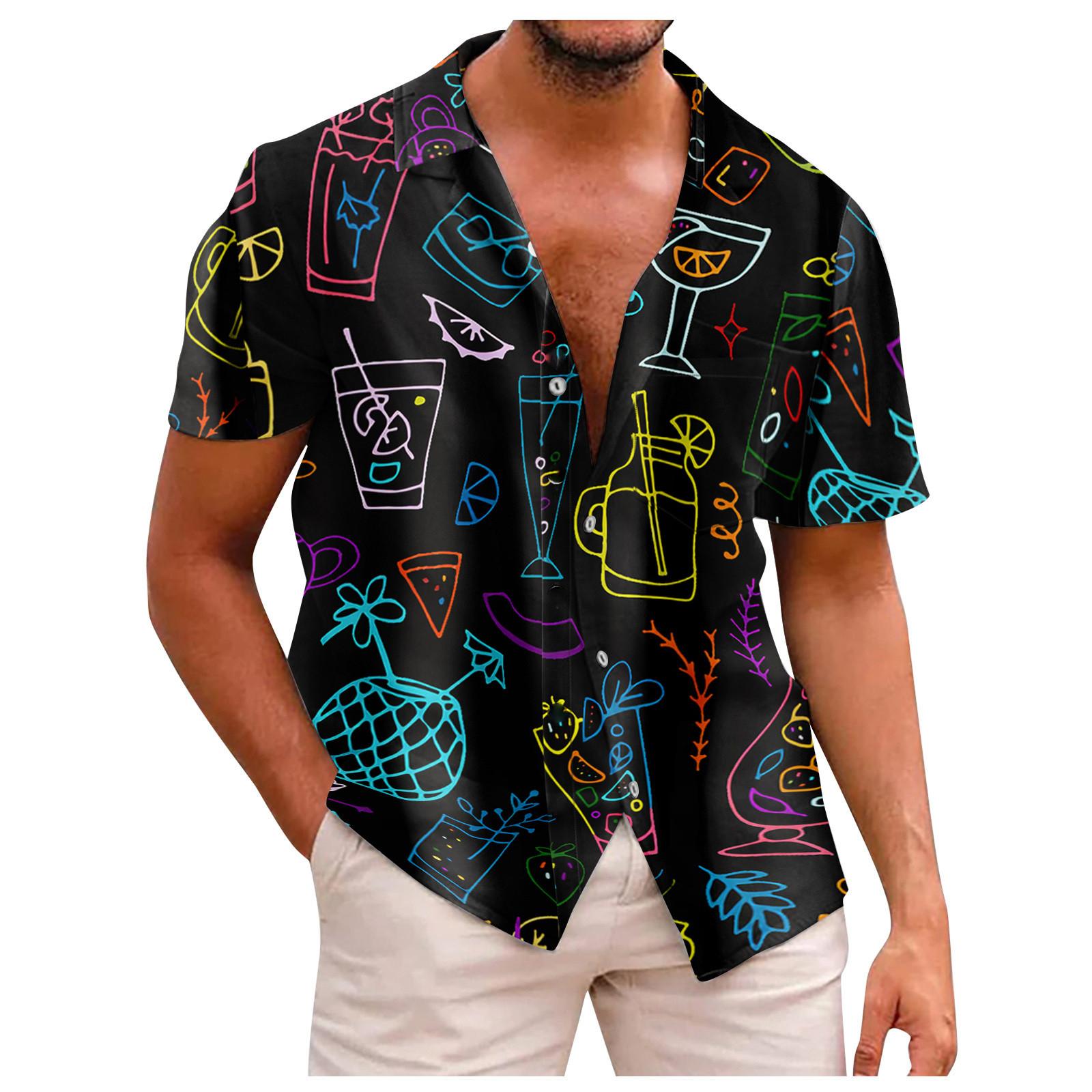 

Рубашка с коротким рукавом, мужская повседневная рубашка с коротким рукавом, свободная рубашка с карманом M