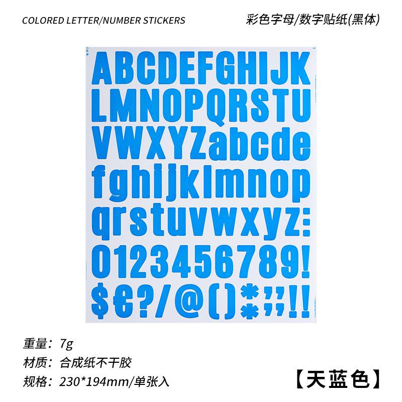 1 pc Large size Colours Numeric Letter Stickers Adhesive DIY Diary Album Scrapbooking Material handmade Junk Journal Supplies
