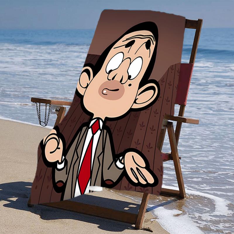 Beweis Strandtuch mit einem Mr. Bean2 Muster - weich, saugfähig, schnell trocknend, maschinenwaschbar - perfekt zum Schwimmen, Camping, Baden