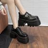Fashion 10CM Heels Women's High Platform Leather Shoes New 2025 Autumn Chunky Sneakers Female Hook&Loop Loafers Walking Shoes Woman