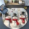 Forest Snowman Round Area Rug,Carpet Rug for Living Room Bedroom Sofa Playroom Decor,Non-slip Floor Mat