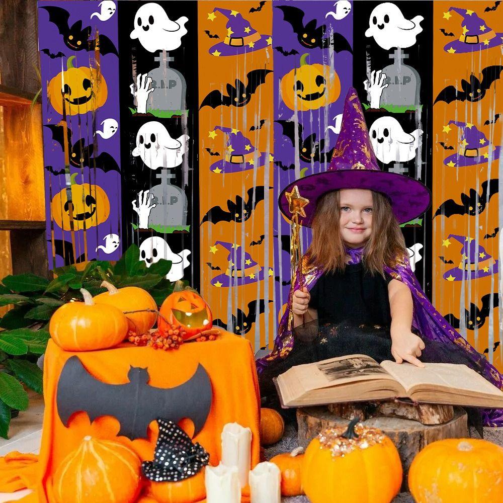 Creativity Pumpkin Ghost Bat Curtain 1X2M Wall Hanging Ghost Pendants  Photo Background