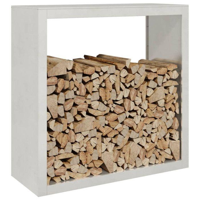 VidaXL Portant de bois de chauffage 100x40x100 cm acier inoxydable, magasin de bûches, porte-bûches de cheminée, support de 850972