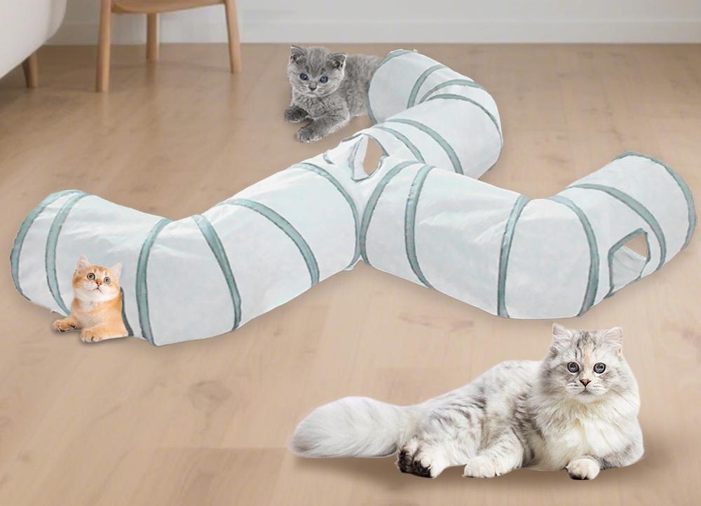 Neuer grauer Wasserhahn Tunnel Spielkanal Spielzeug Haustierbedarf für Katzen Chinchillas