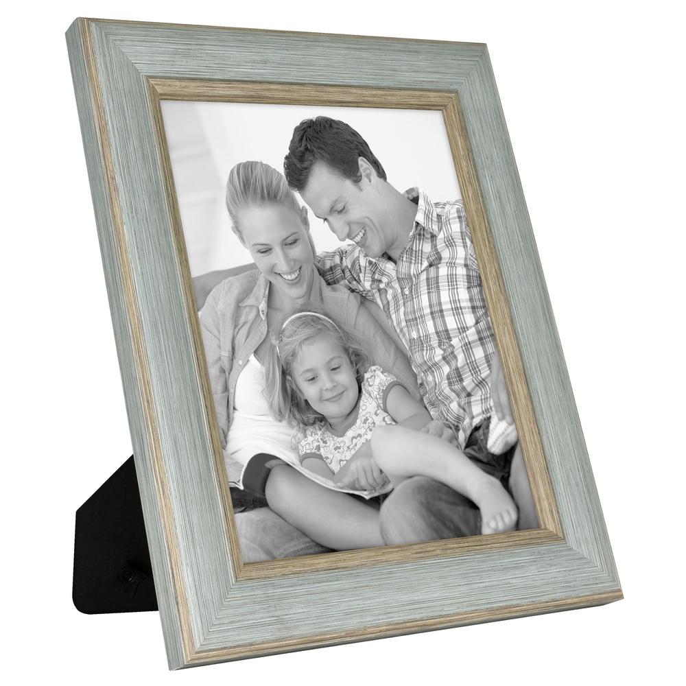 2 Pack 8x10 Decorative Tabletop Picture Frame Durable Plastic Glass Front Multi-Directional Easel Wall Hangers Home Gallery