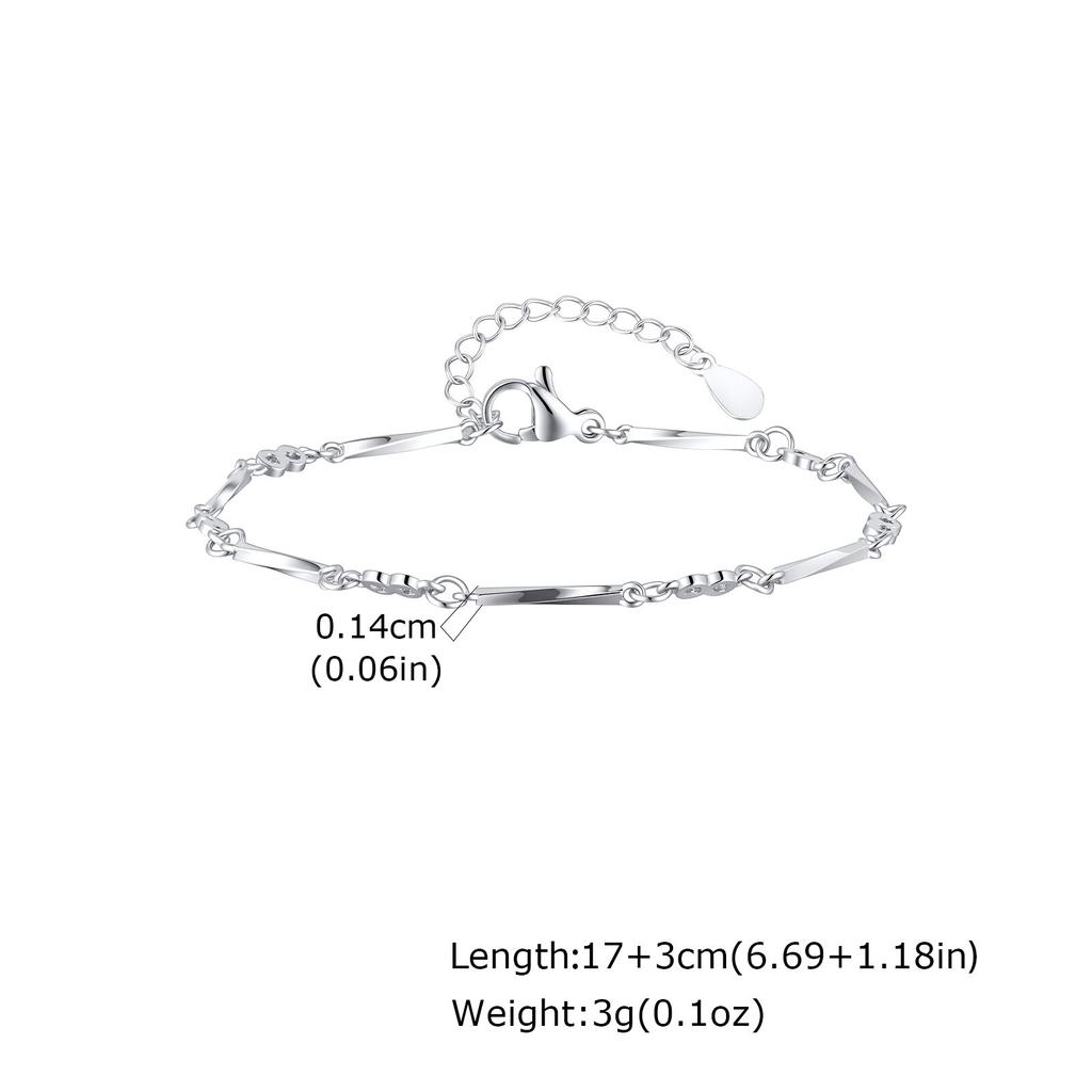 Mobius Couple Bracelet for Men Women,Silver Color Adjustable Chain Wristband,Valentine's Day Anniversary Gifts