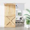 VidaXL Sliding Door and Hardware Kit 95x210 Cm Solid Pine, Interior Door, Interior Barn Door 3203195