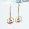 Reindeer Candy Cane Drip Oil Stud Earrings - Festive & Trendy Jewelry