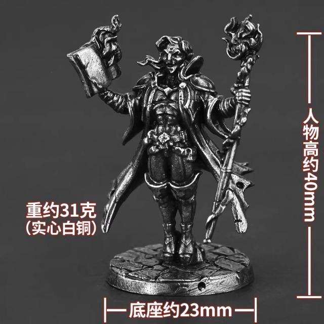 Weißmessing Blutmond Dämon Skelettkönig Miniaturfigur Handgefertigte Brettspielfiguren Auto Schreibtisch Ornament Sammlerstück Spielzeug