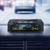 Car Solar Digital Clock with LCD Time Date Temperature Display In Car for Decorating Personal Car Parts Outdoor