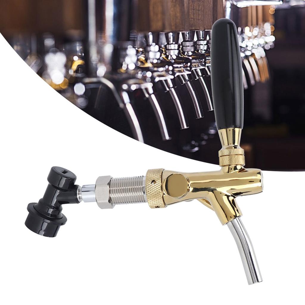 Stainless Steel Adjustable Beer Faucet Tap with Ball Lock for Homebrew Barrel Wine Beverage