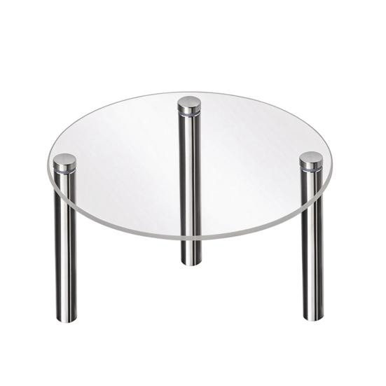 Modern Tabletop Show Case Acrylic Cake Stand, Multi-Tier Food Display Clear Cupcake Holder, Sturdy Handcrafted Item Shelf Adjustable Metal Support for