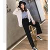 Summer Ladies Ice Silk Light Wide Leg Trousers Girl Solid Color High Waist Loose All-match Straight Casual Pants
