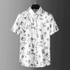 Abstract Ink Splash Short-sleeve Shirt, Trendy Casual Wear for Everyday Use.