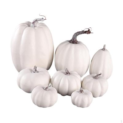 8 künstliche Herbstkürbisse in verschiedenen Größen Realistische Halloween-Dekorationen Robust Handgefertigt für