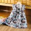 Snow Silk Girls Dress With Floral Pattern And Aline Skirt For Summer Playtime