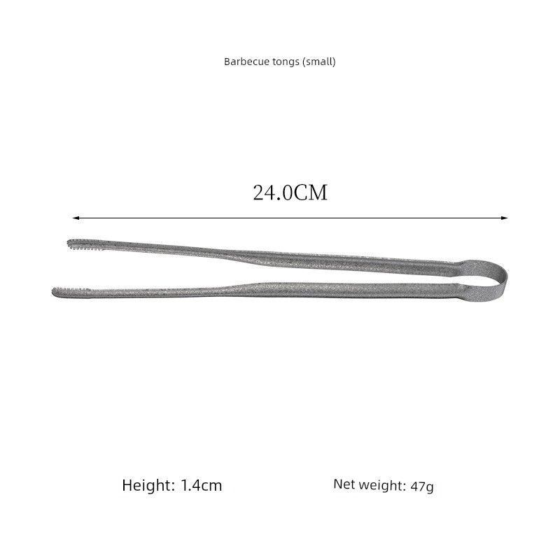 Retro Barbecue Tongs 304 Stainless Steel Tongs Food Tongs Steak Tongs Barbecue Tongs Korean Barbecue Utensils Small Bbq Tongs [Retro Silver]