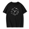Men's T-Shirt 100% Cotton Casual Funny Math Clock Print Summer Loose O Neck European Size T-Shirt Short Sleeve T-Shirt Men's Top