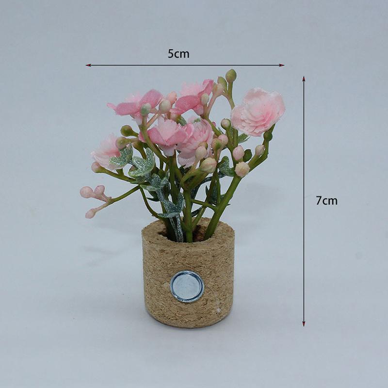 

1 шт. Микроландшафтный орнамент кукольный домик имитация цветка растение в горшке модель холодильник магнит миниатюрные зеленые растения декор as the picture