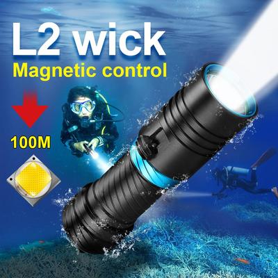 L2 Wick Professional Diving Flashlight Amphibious Torch Light Powerful Flash Light Waterproof Flashlight Underwater Lantern