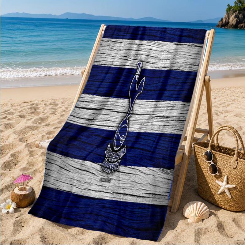 Tottenham Crest Design Beach Towel Microfiber Beach Towel, Lightweight and Quick-Dry, for Summer Travel, Swimming Pool Fan Birthday Gift