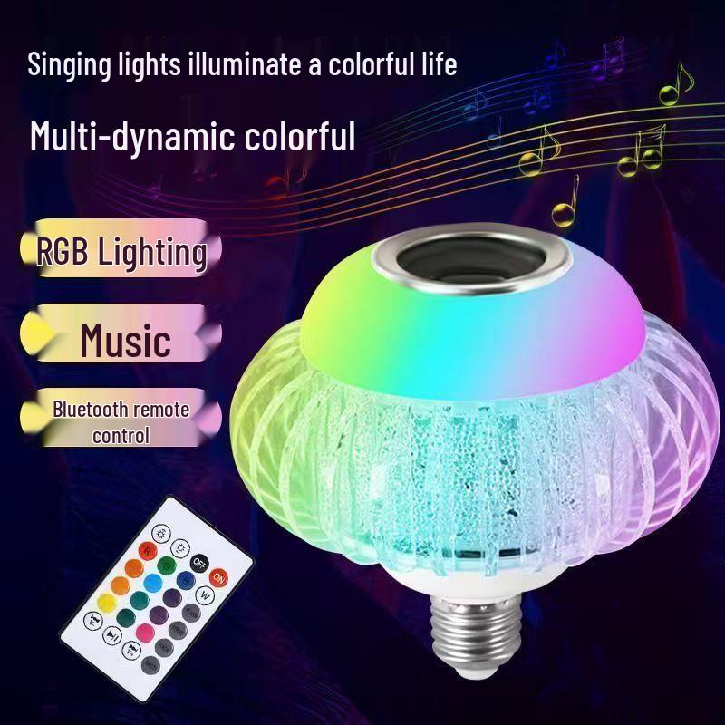 Seven-Color RGB Bluetooth LED Music Bulb with Remote & Speaker