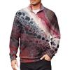 Men's Loose Casual 1/4 Zip Sweatshirt Fashion Printed Long Sleeve Top With Pockets