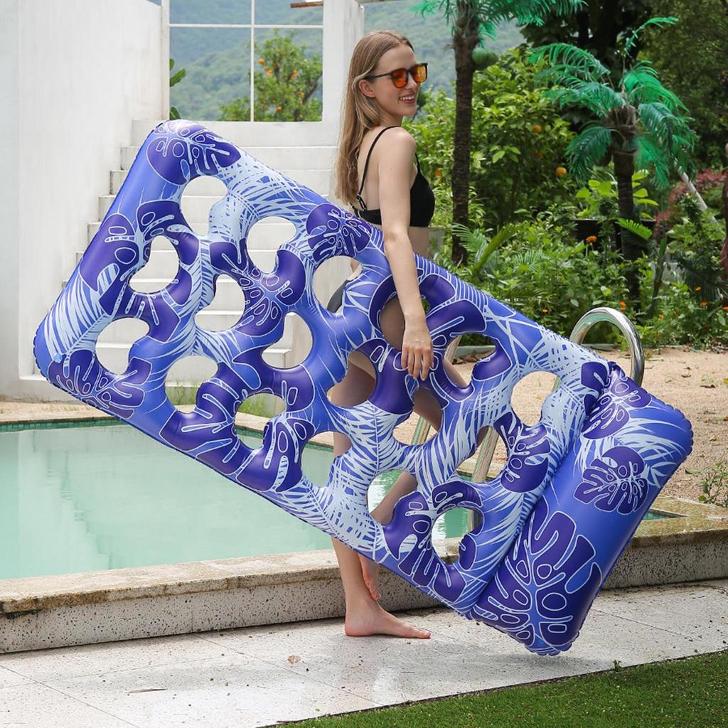 Hamaca Flotante Inflable Para Adultos – Colchoneta De Agua De 135x72 Cm Con Reposacabezas Ergonómico, Capacidad De 100 Kg, Ideal Para Piscina, Playa O Lago